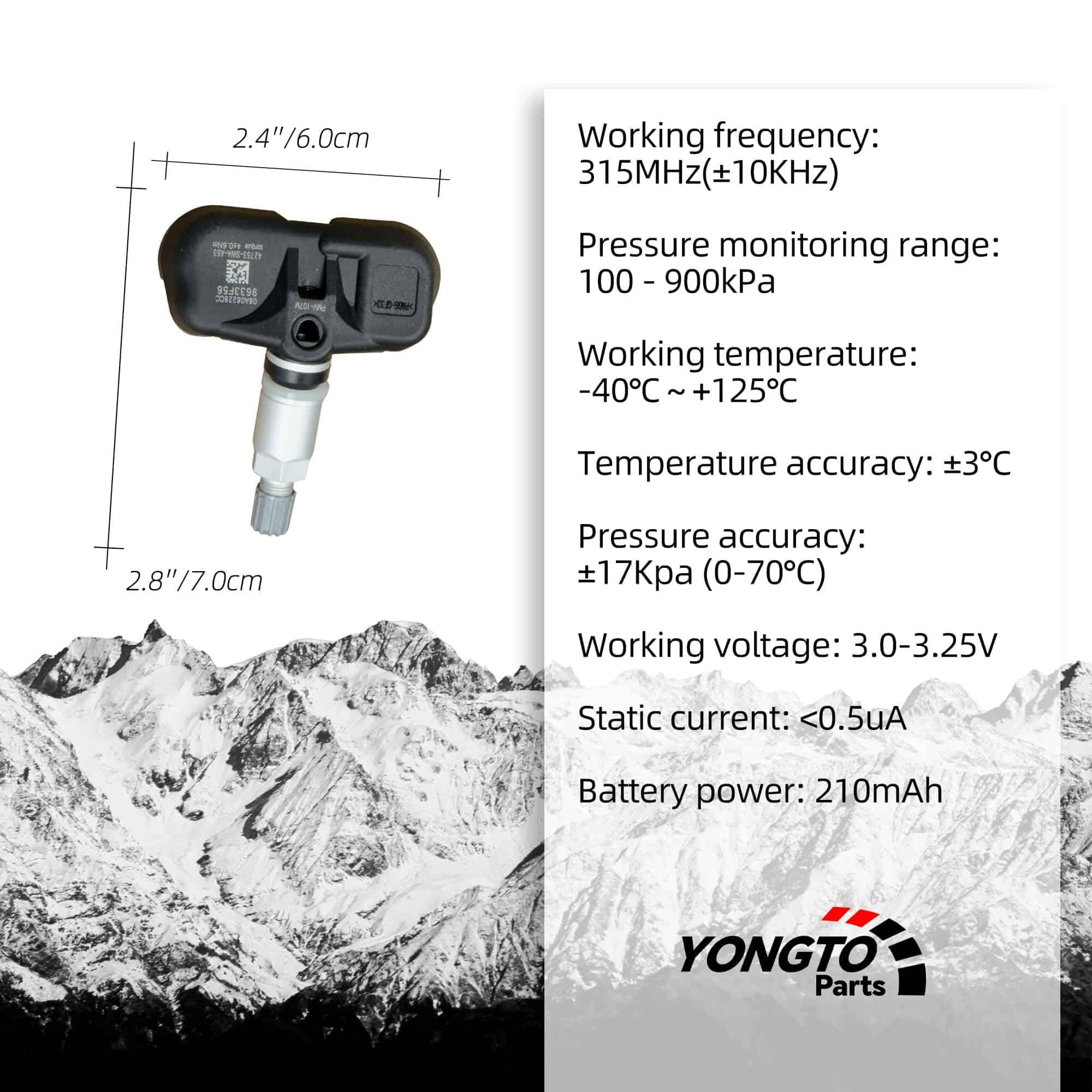 Sensor de TPMS Yongtoparts compatible con Honda Accord CR-V - Imagen 4