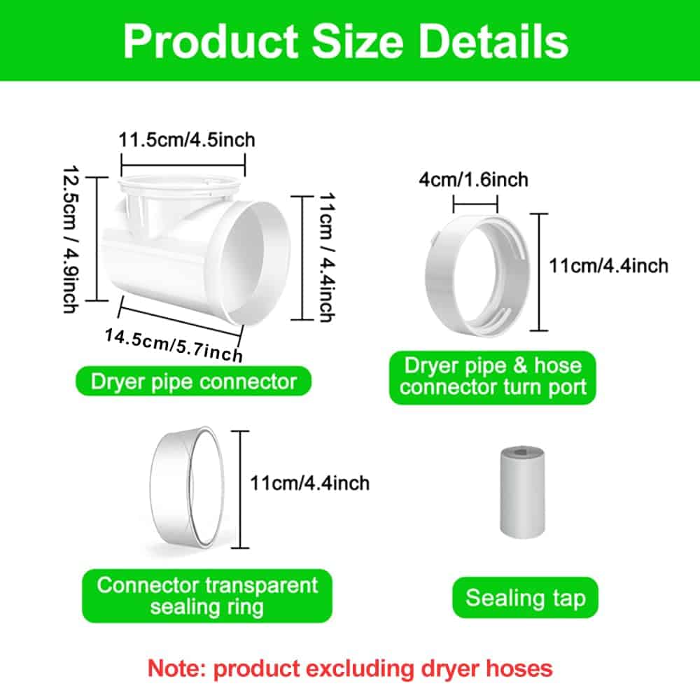 Kit de Conexión para Secadora, Codo de Ventilación para - Imagen 9