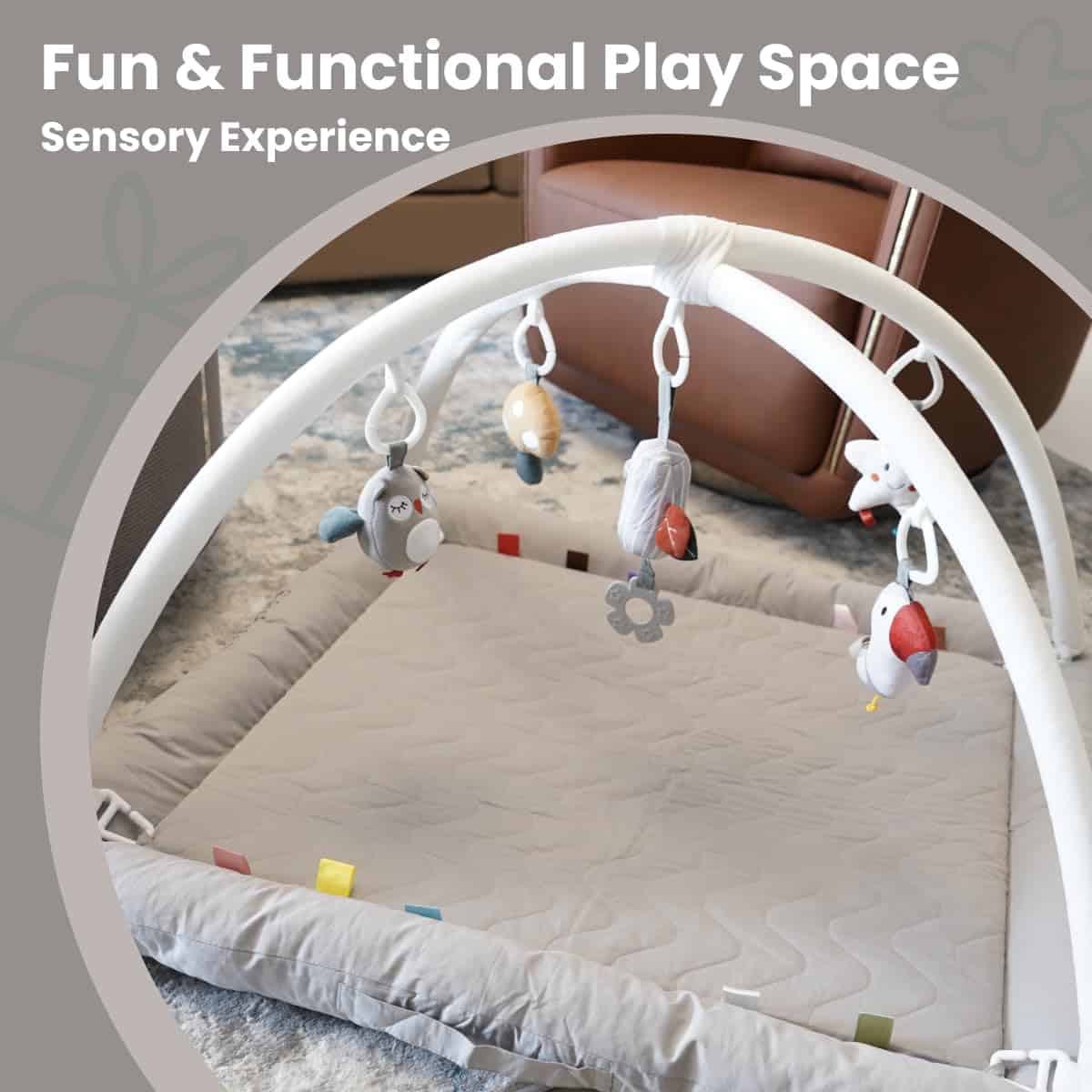 Tapete de juego CoocooBaby con 5 juguetes sensoriales, - Imagen 7