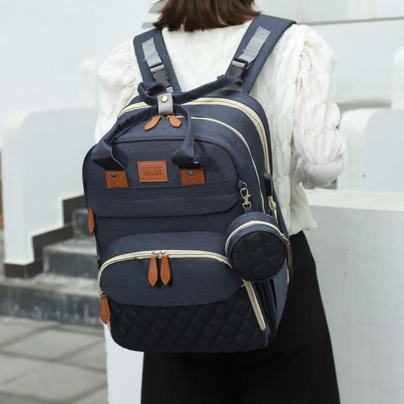 Mochila para Pañales Apexmode, Bolsa de Viaje -Azul marino - Imagen 5