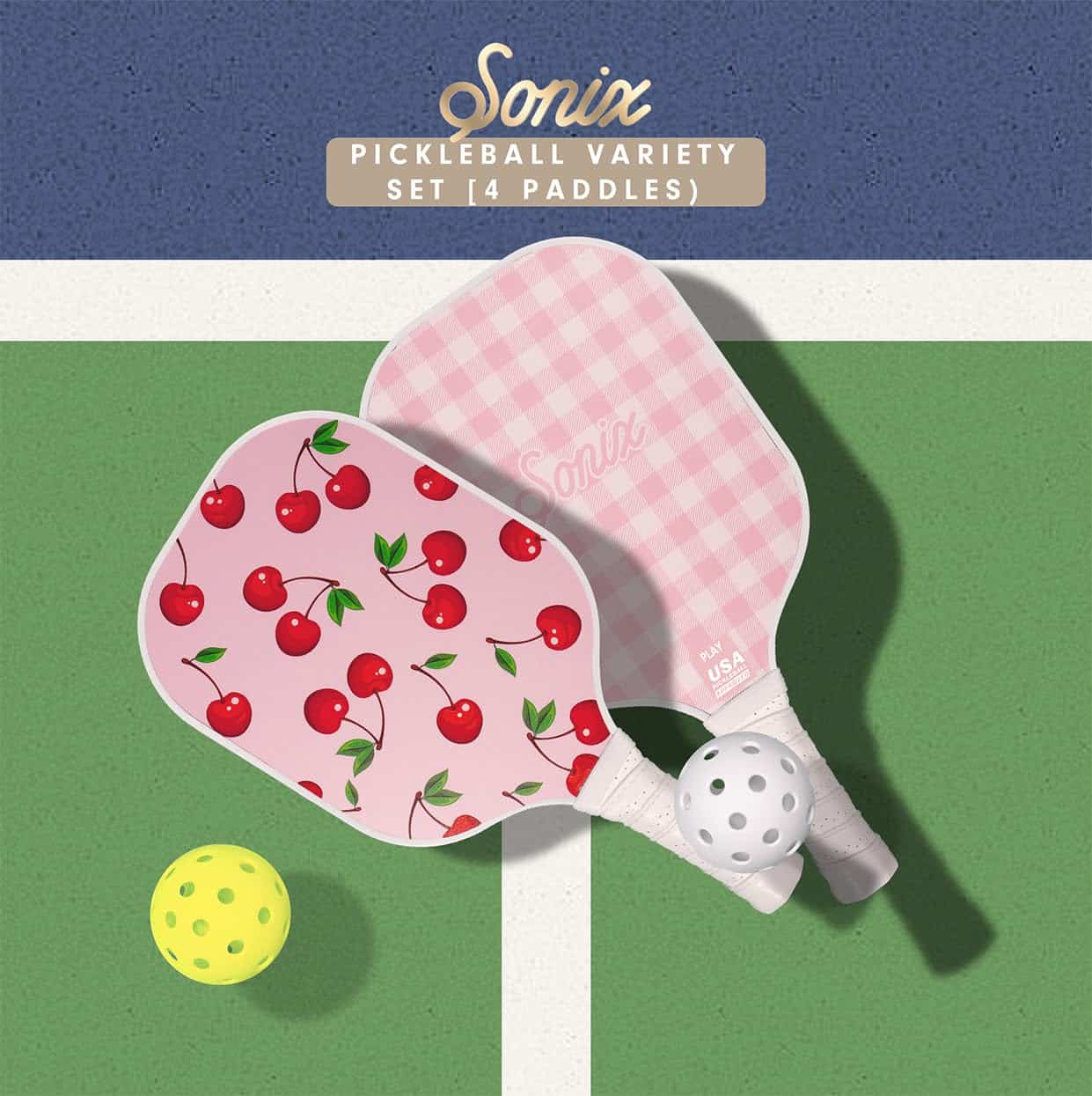 Set de 4 Palas de Pickleball Sonix | Aprobado -Cherry on Top - Imagen 7