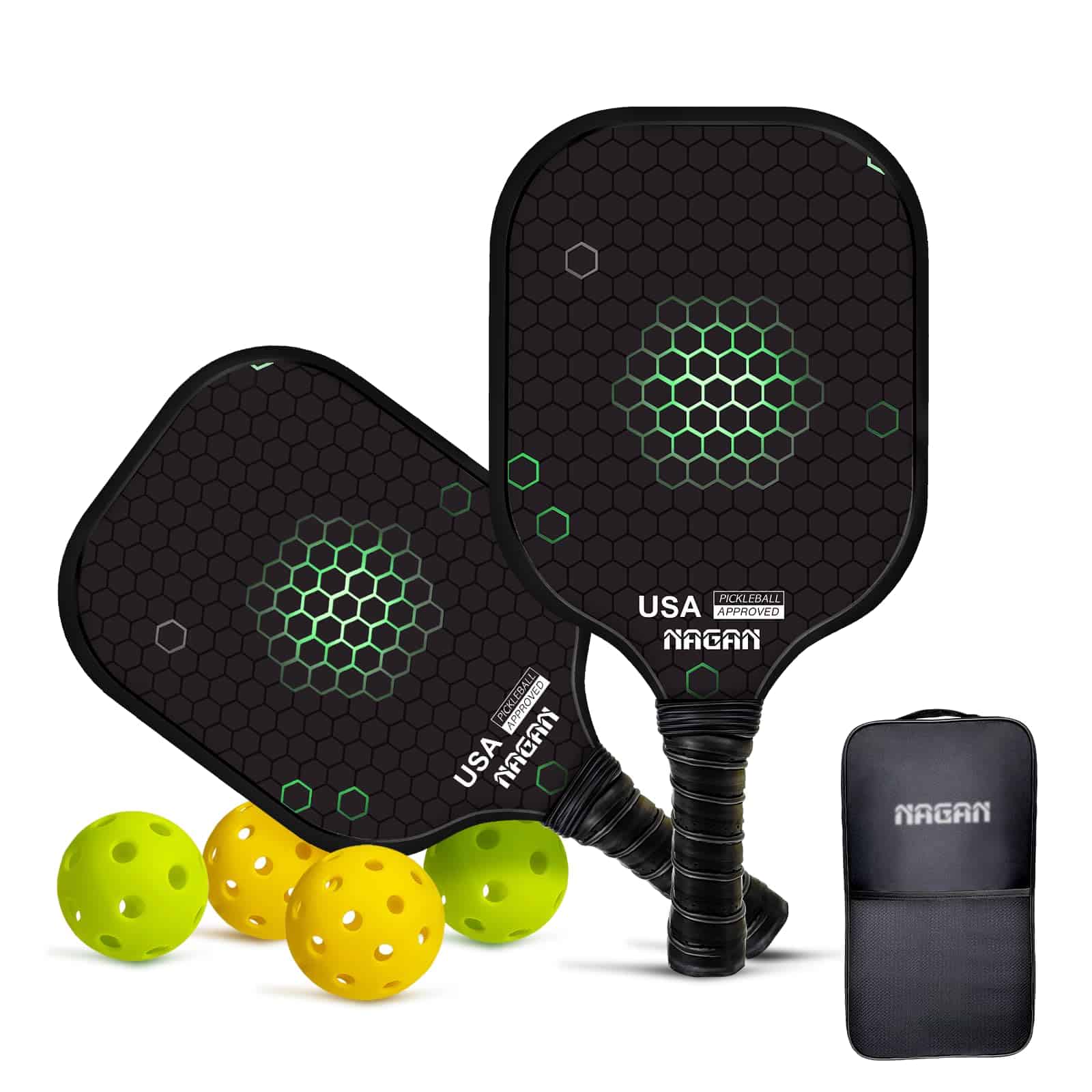 Set de 2 paletas de pickleball NAGAN aprobadas por USAPA