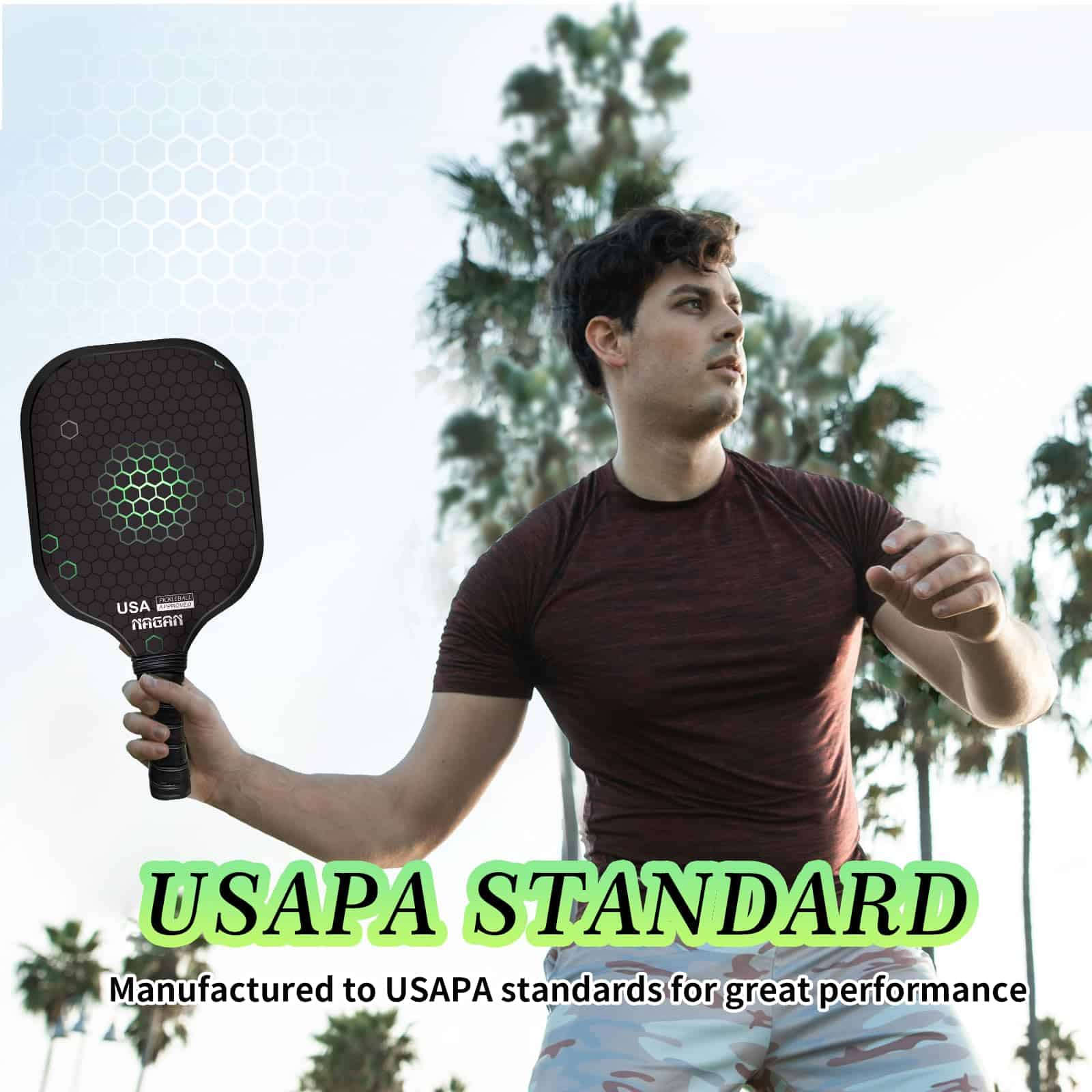 Set de 2 paletas de pickleball NAGAN aprobadas por USAPA - Imagen 3