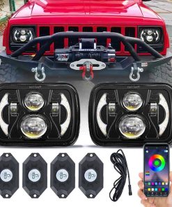 JHLion Faros LED 5x7 Mejorados 2000% Más Brillantes?Negro?+