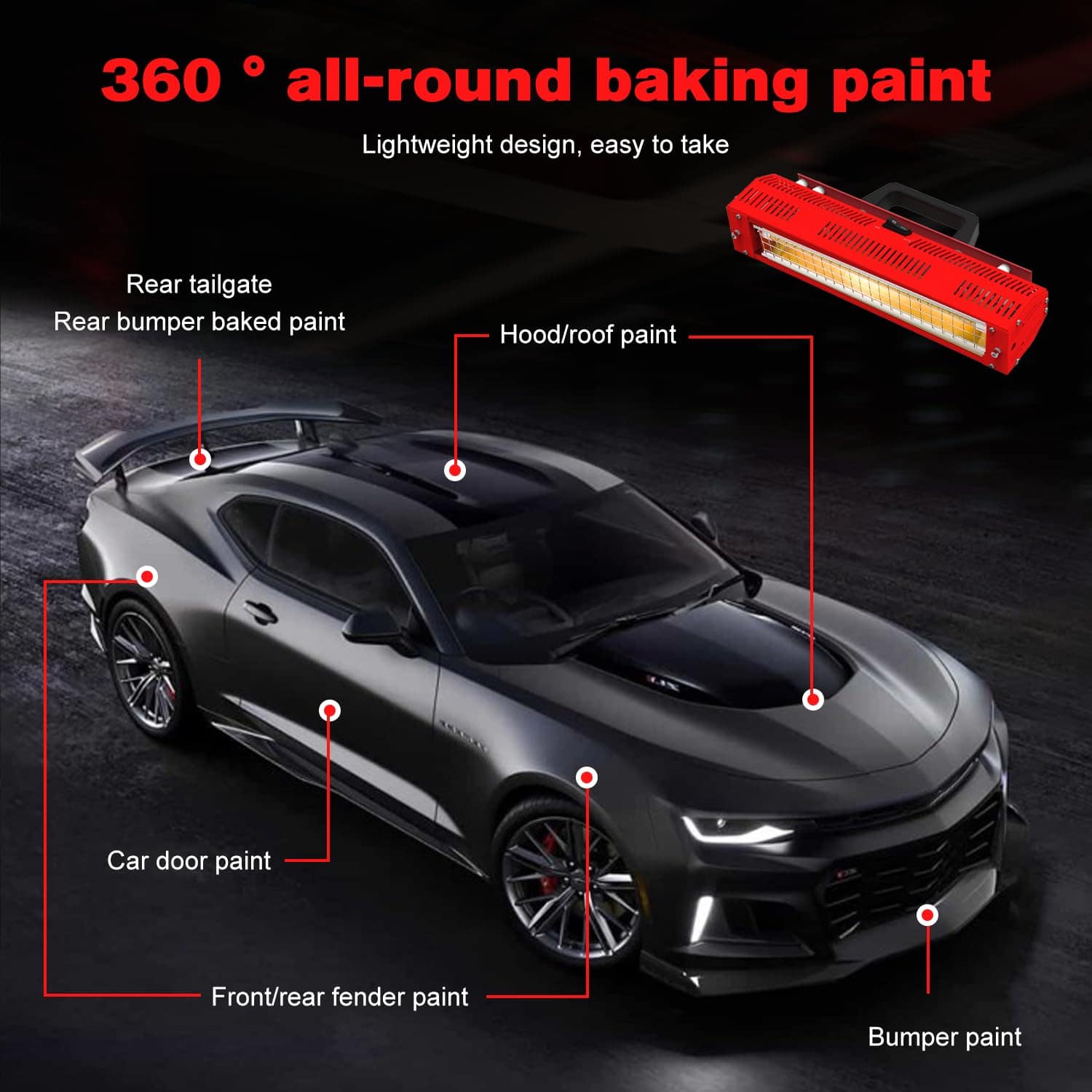 Lámpara de Curado de Pintura Infrarroja - 1000w Lámpara - Imagen 6