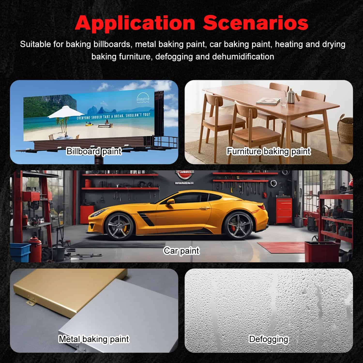 Lámpara de Curado de Pintura Infrarroja - 1000w Lámpara - Imagen 7