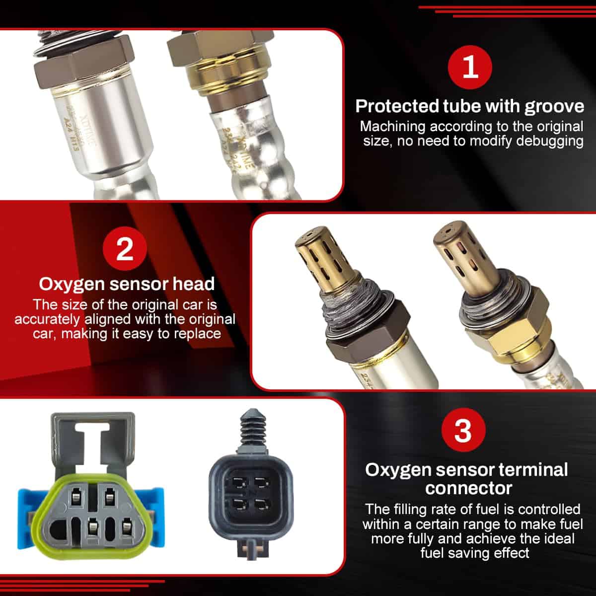 XDTIME 2Pcs 234-4242 234-4530 Sensor de Oxígeno Arriba y - Imagen 4
