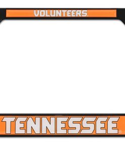 Marco de placa de licencia de metal negro con logotipos 3D