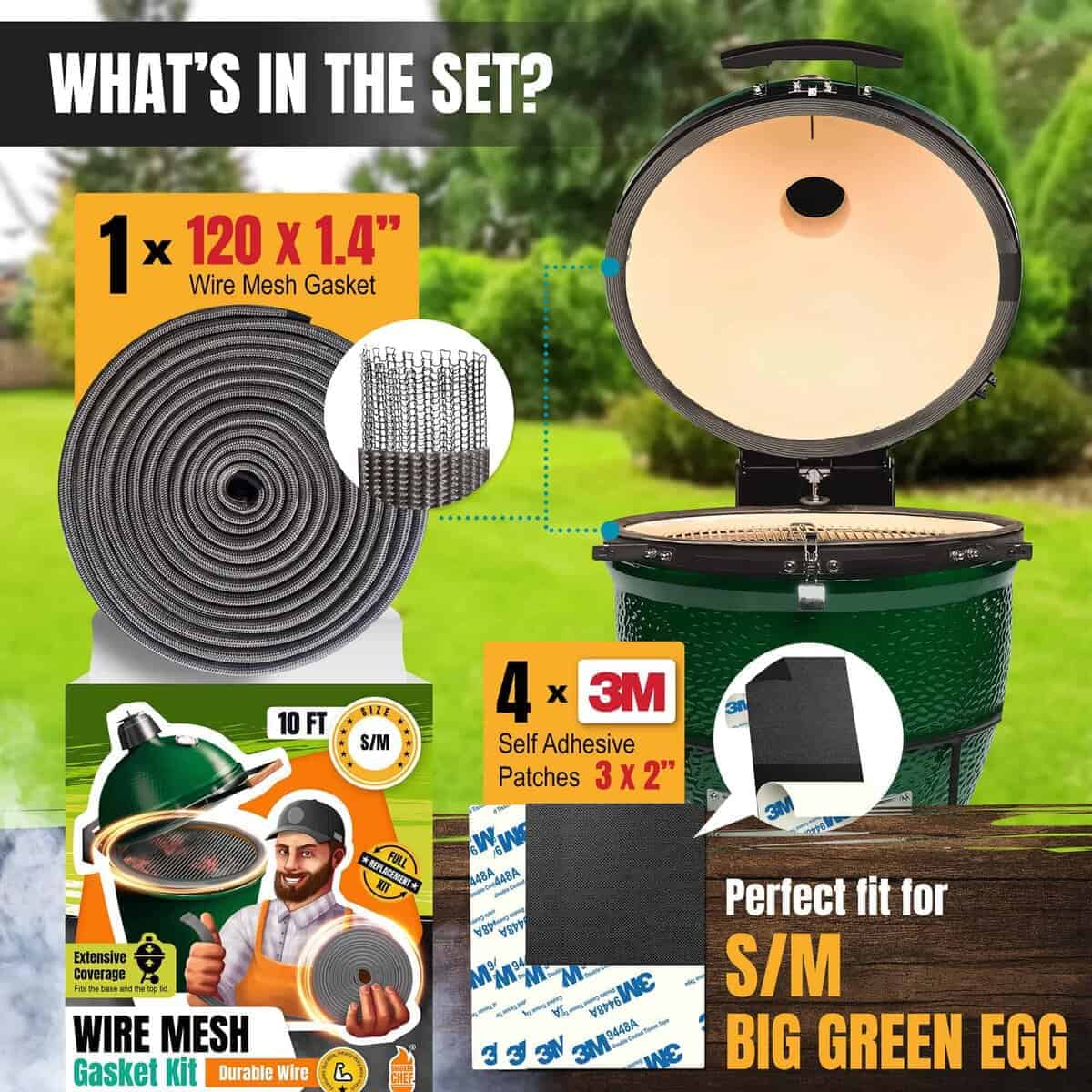 Sustitución de junta para Big Green Egg S/M - 10 FT Junta - Imagen 3