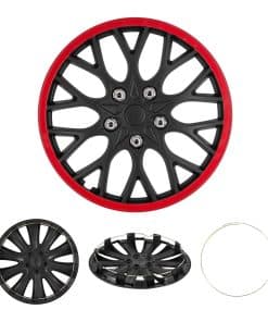 Set de 4 Tapabocinas Cobra-Tek para Rines Negros Rojos