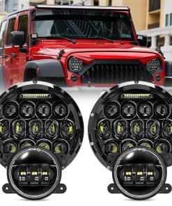 JHLion Faros LED actualizados para Jeep Wrangler 2000% más