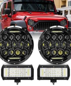 Faros LED mejorados para Jeep wrangler?Negro?+ Luces de