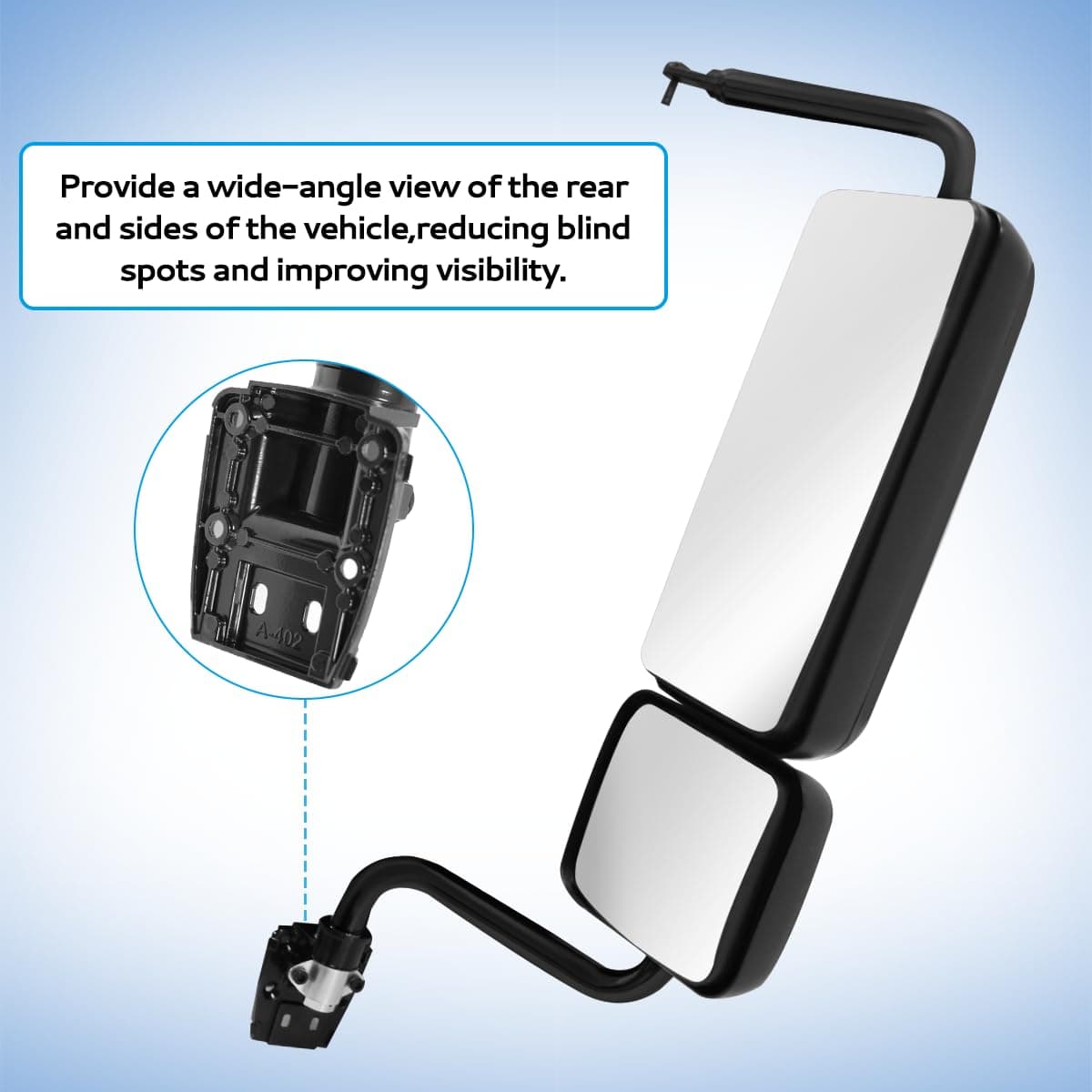 Espejo de puerta negro para camiones semirremolque Hino 238 - Imagen 5