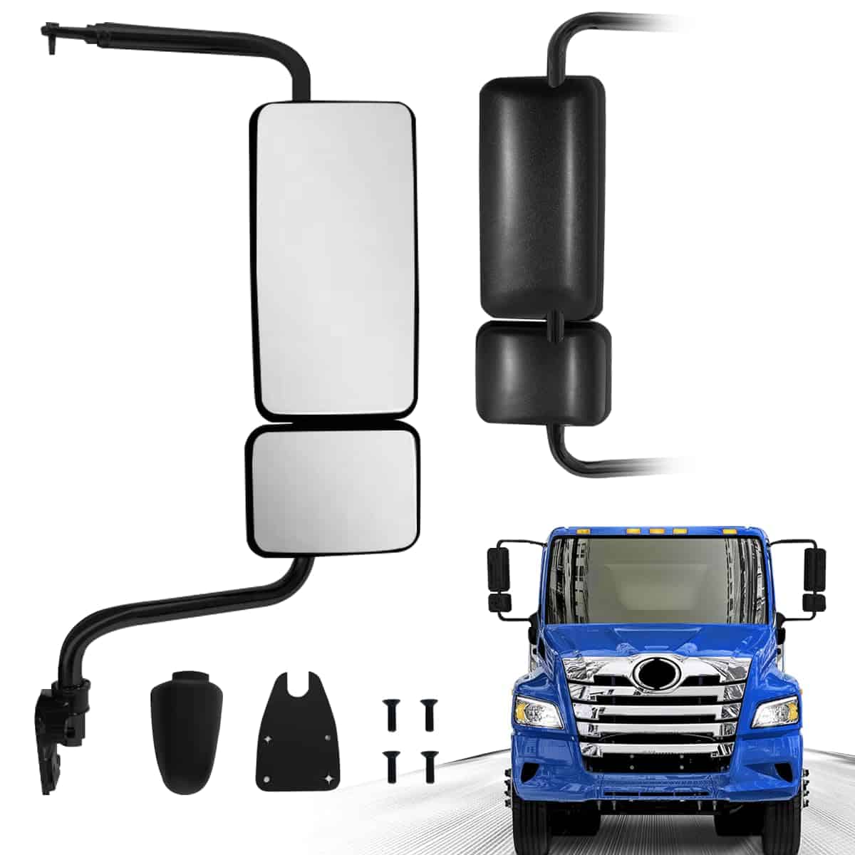 Espejo de puerta negro para camiones semirremolque Hino 238