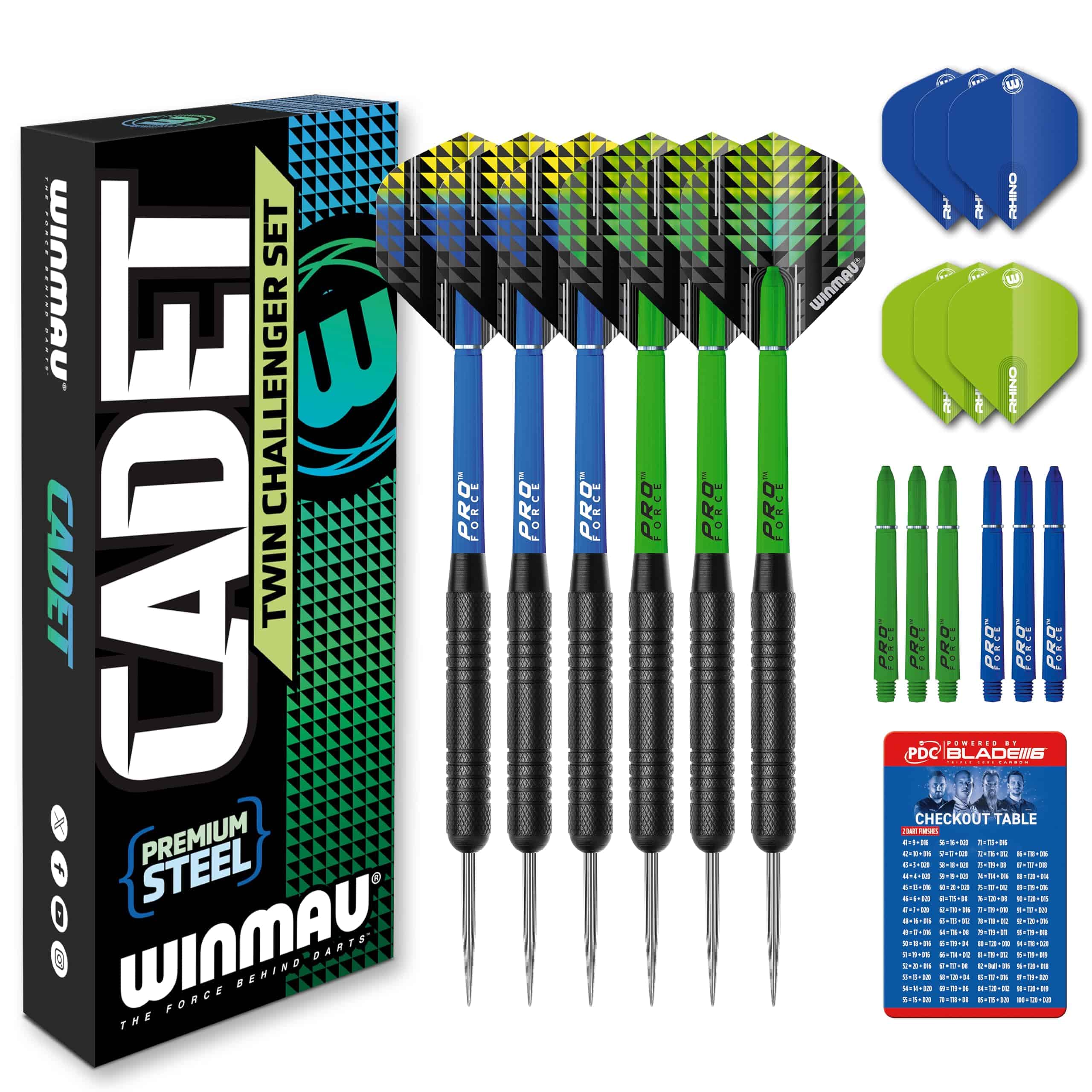 Set de Dardos Winmau Cadet | Acero Premium | Set de 19g de