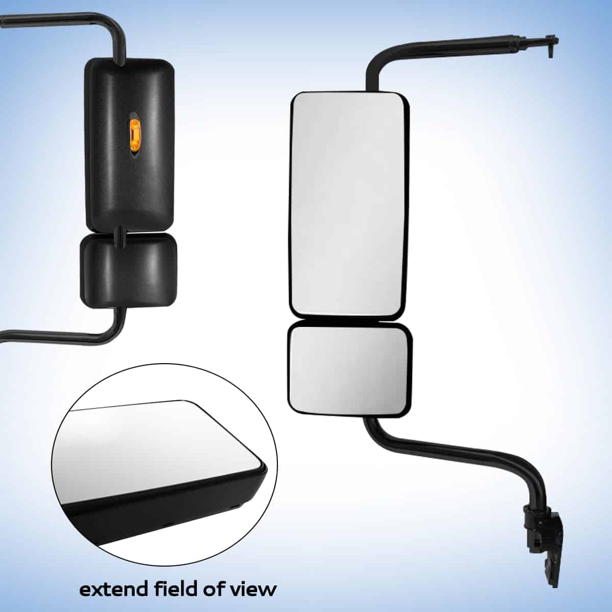 Espejo de puerta negro con señal de luz ajustable - Imagen 3