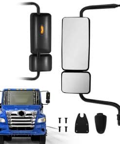 Espejo de puerta negra con luz de señal Espejos