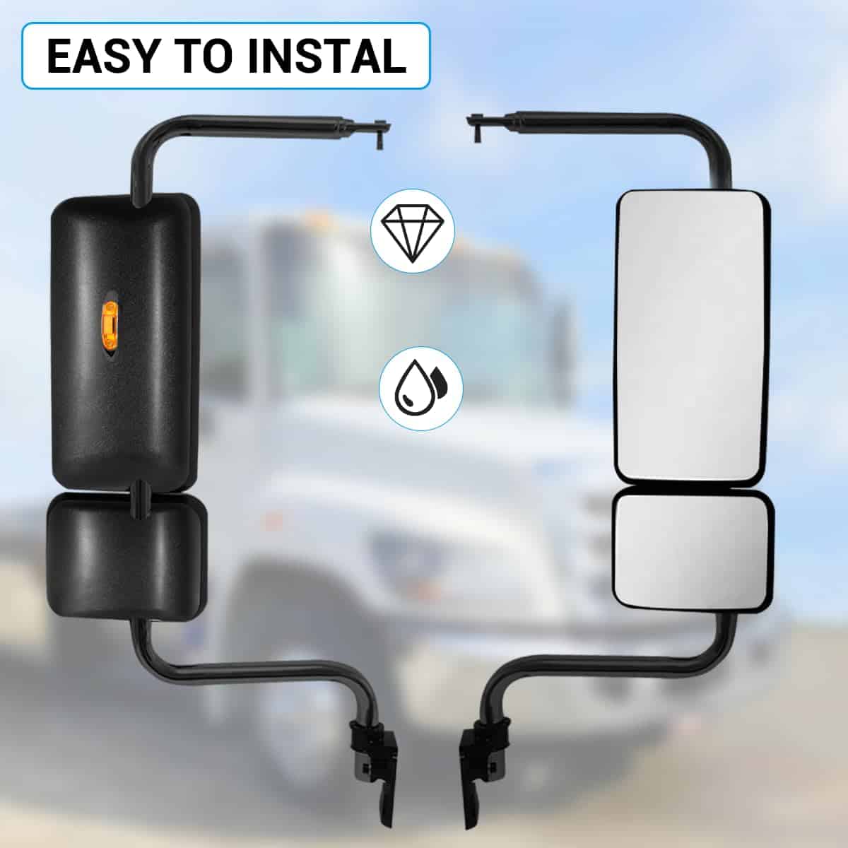 Espejo de puerta negro con señal de luz ajustable - Imagen 6