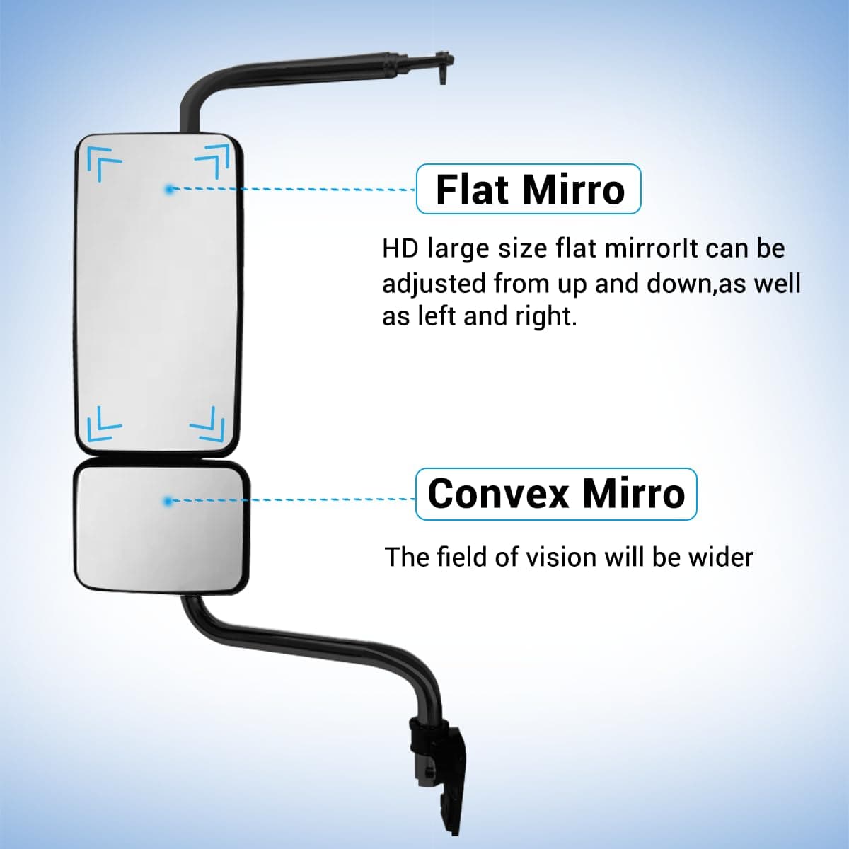 Espejo de puerta negro con señal de luz ajustable - Imagen 7