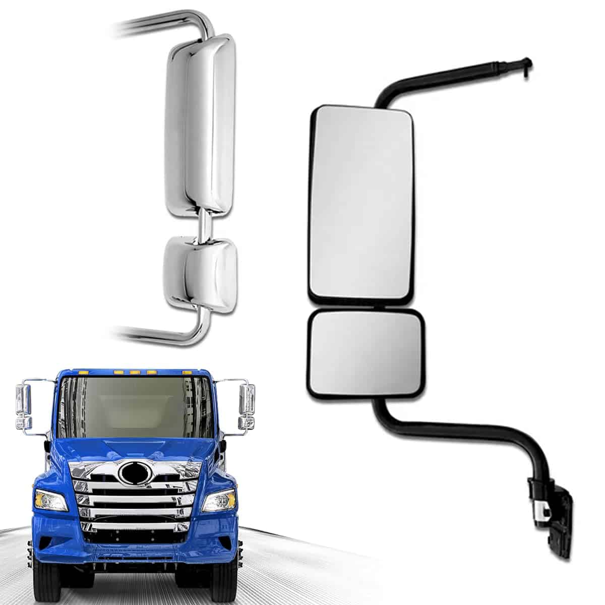 Espejo de Puerta Cromado para Camiones Semi Hino 238 258