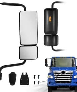 Espejo de puerta negro con señal de luz ajustable