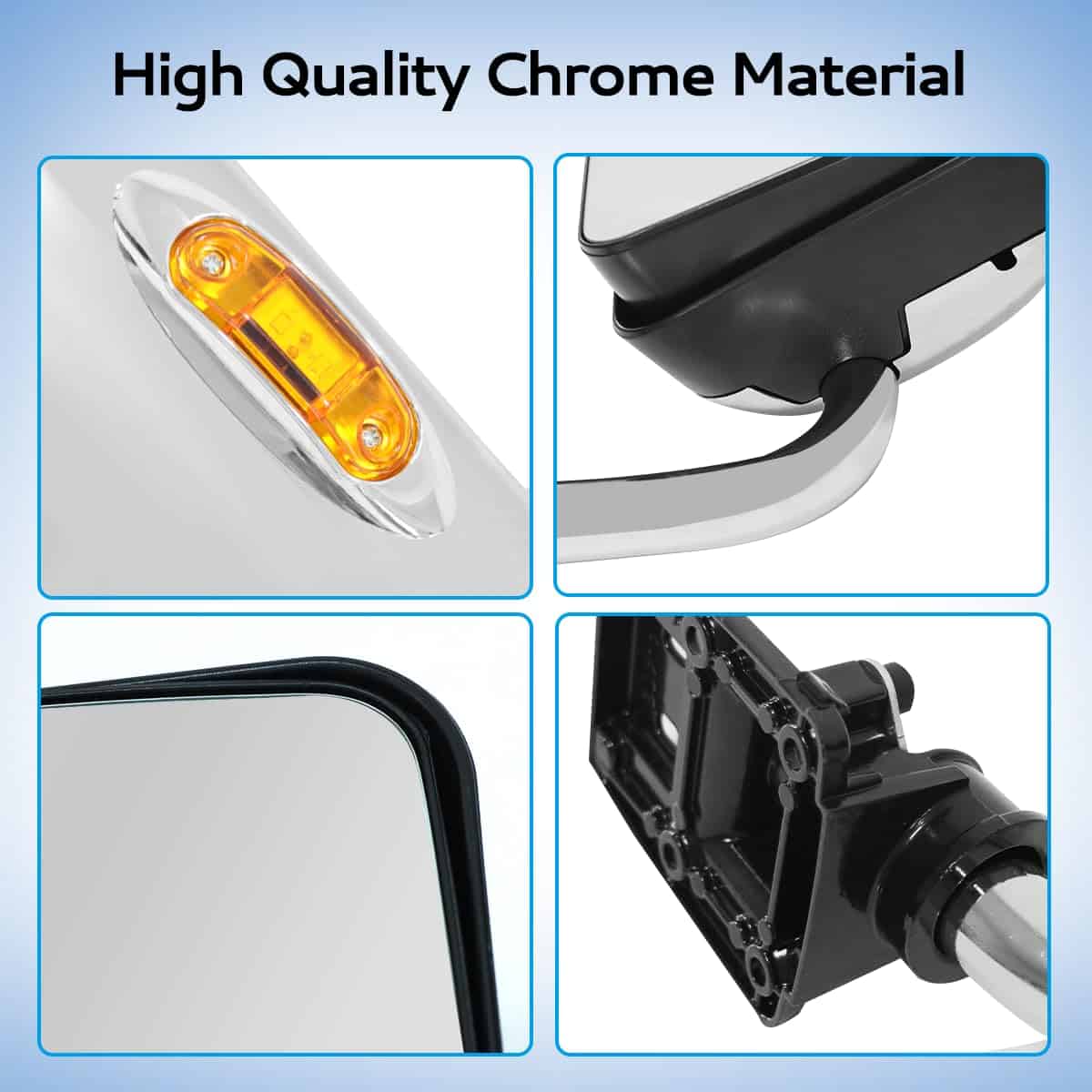 Espejo de puerta cromado con luz de señal, espejos - Imagen 4