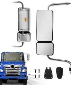 Espejo de puerta cromado con luz de señal, espejos