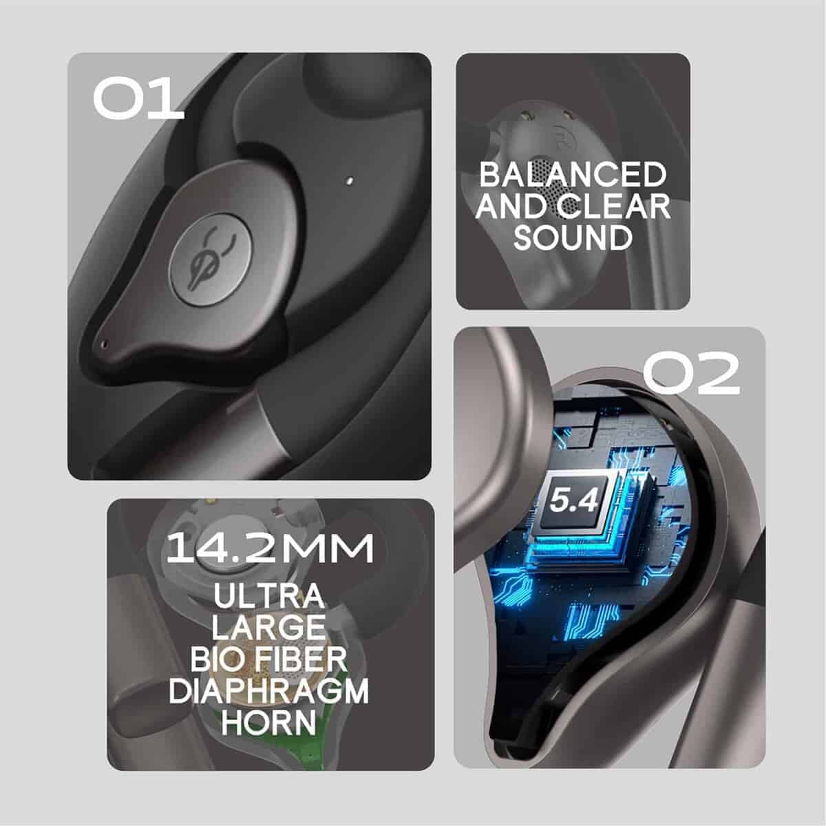 Audífonos Bluetooth 5.4 ICESOMNUS Sabbat Q12 -Plata explosio - Imagen 5