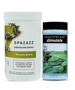 Paquete de Spazazz Mentha Grove Spa Shock 35 Oz y Eucalipto
