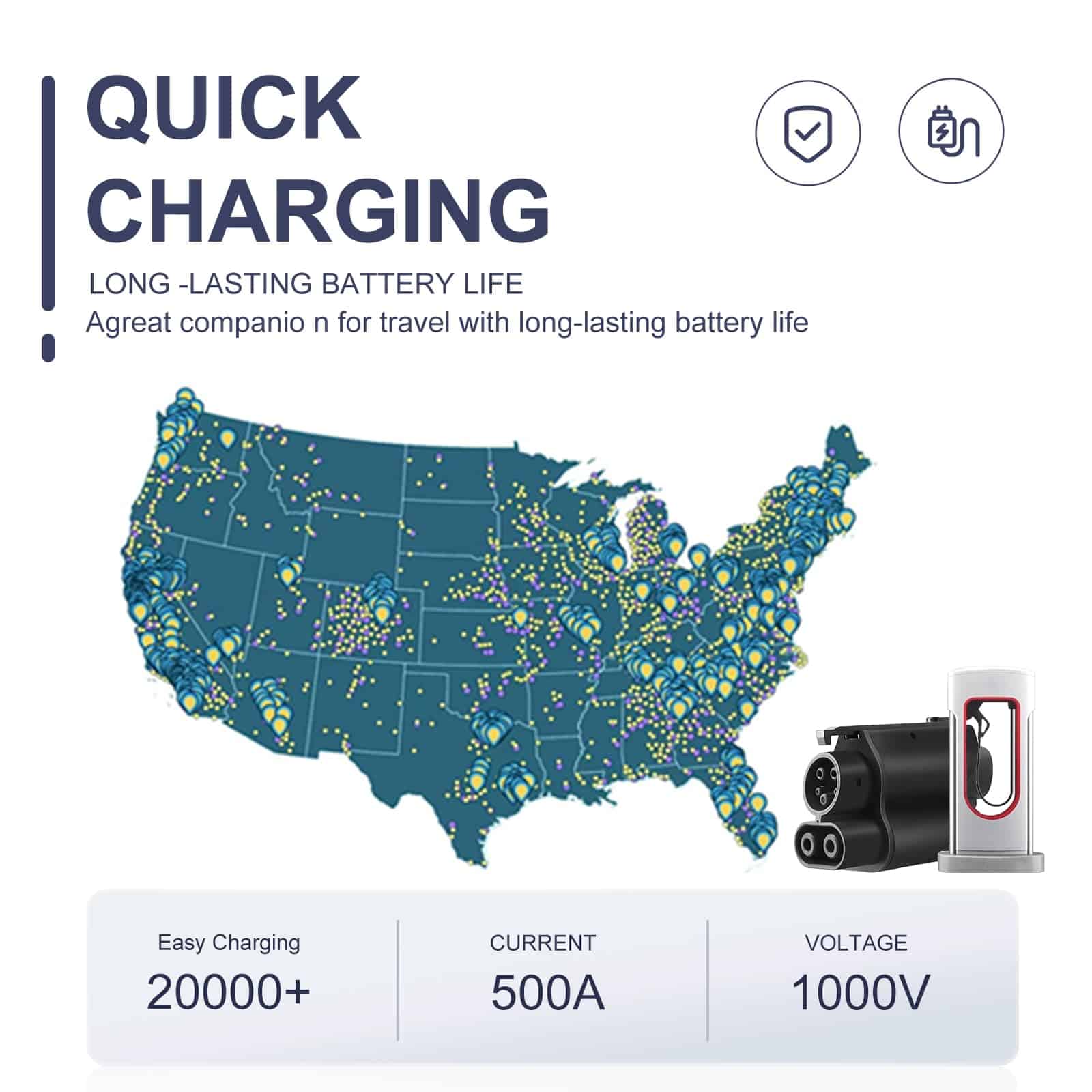 Adaptador de Carga NACS a CCS1, Cargador Rápido de NACS DC - Imagen 5