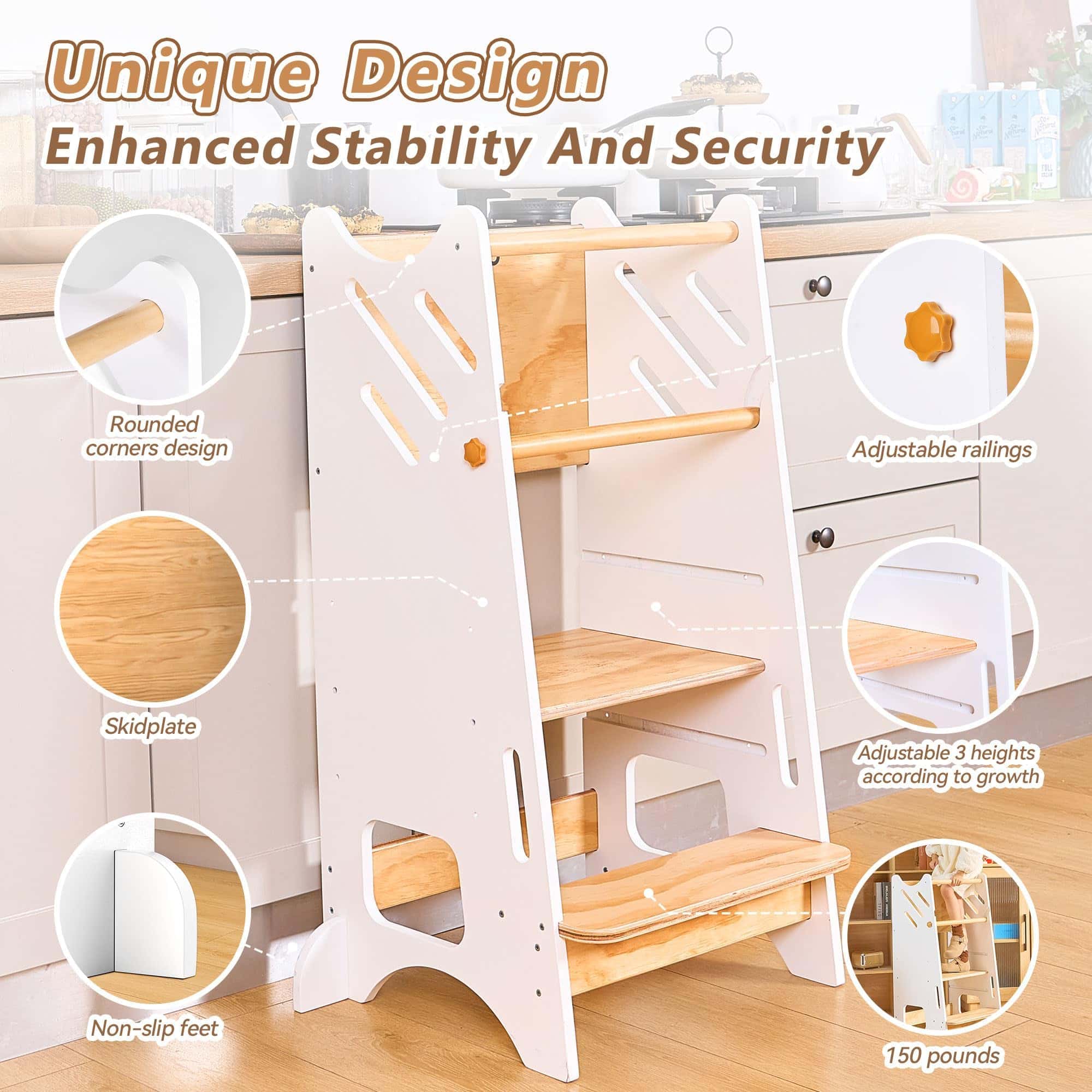 Torre de pie para niños pequeños, taburete para niños - Imagen 4