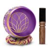 Set de Cuenco Tibetano - 4" Fácil De Tocar -Morado