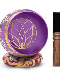 Set de Cuenco Tibetano - 4" Fácil De Tocar -Morado