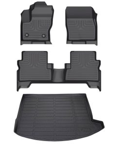 Juego de tapetes para piso y tapete de carga -Negro