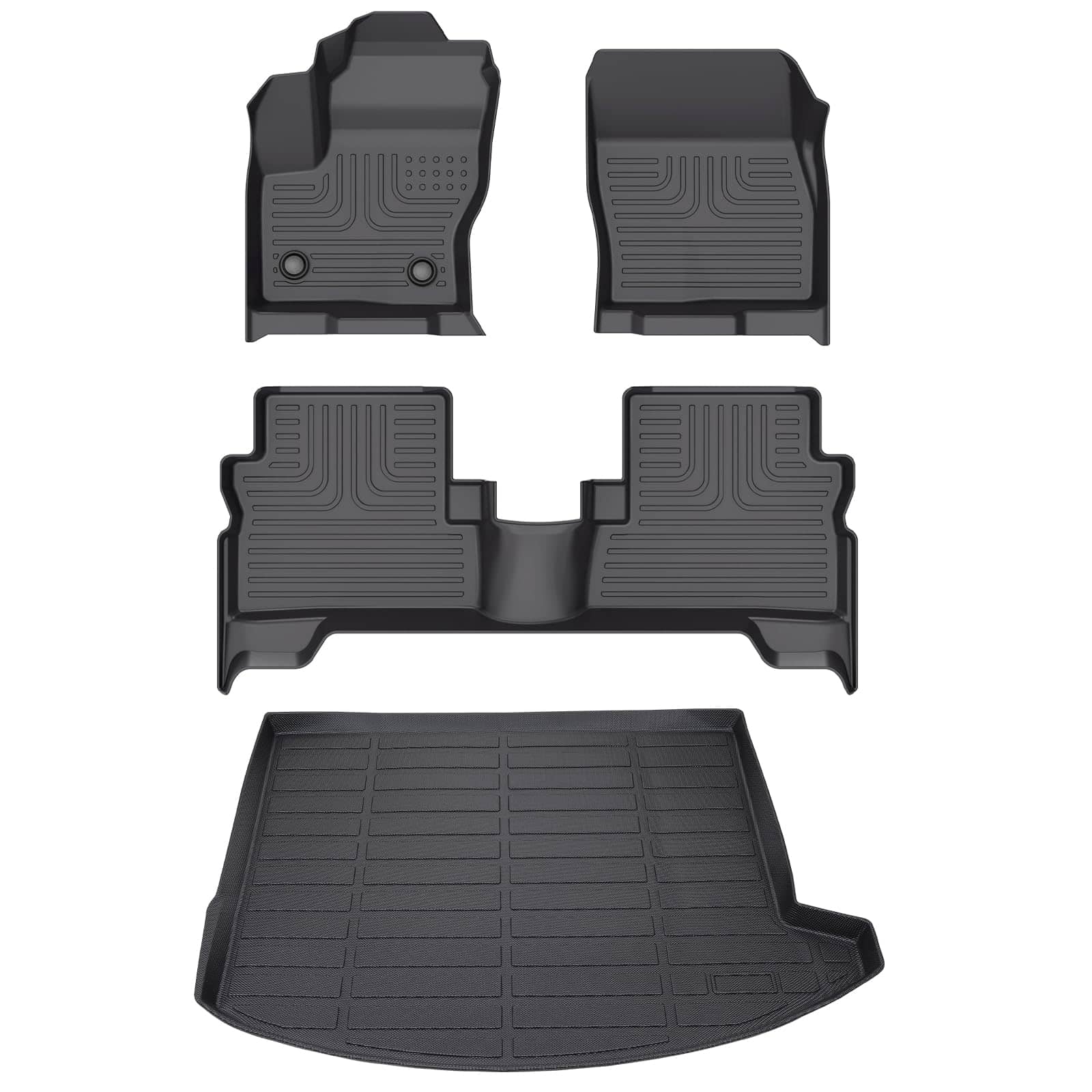 Juego de tapetes para piso y tapete de carga -Negro