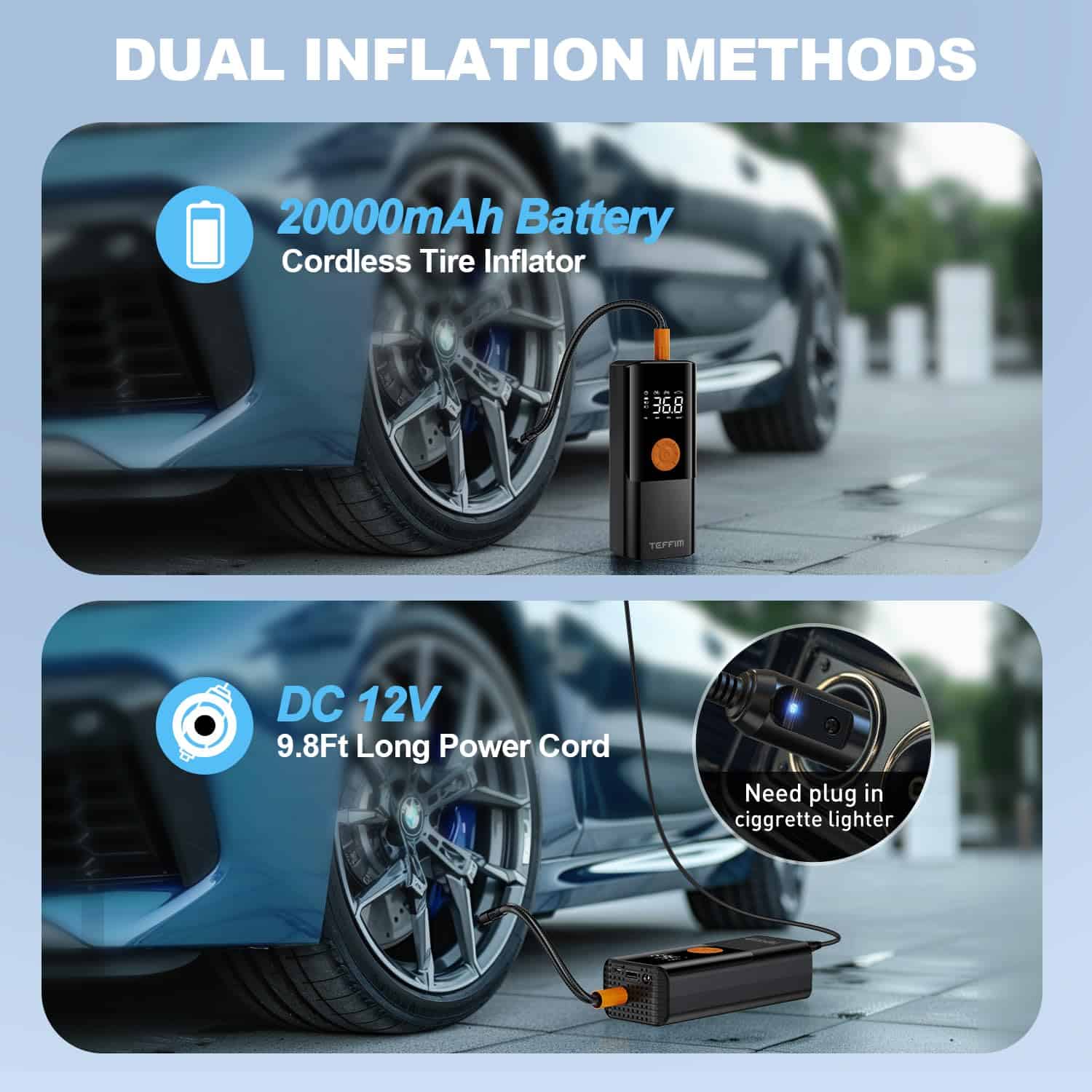 Compresor de Aire Portátil para Neumáticos - 150PSI & - Imagen 9