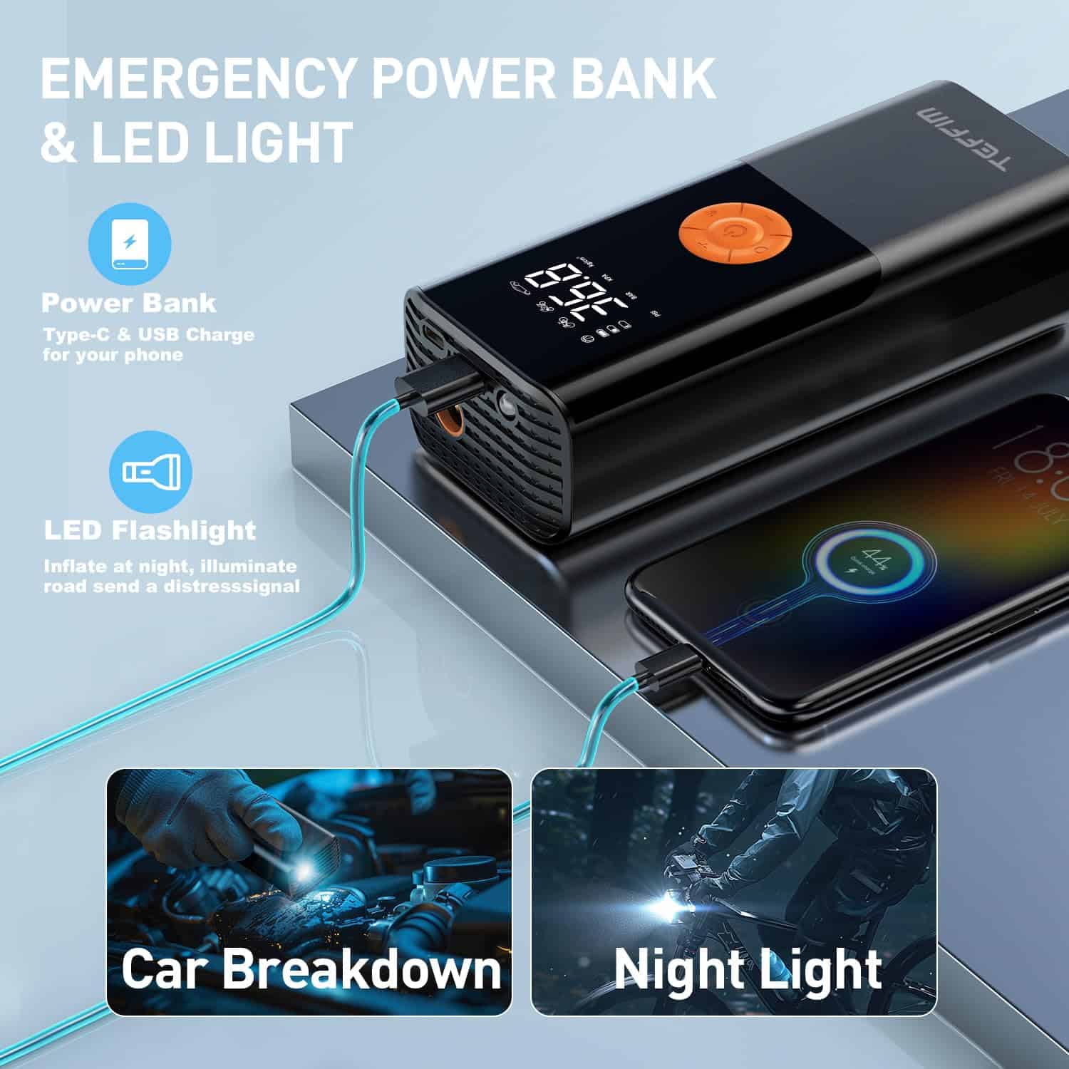 Compresor de Aire Portátil para Neumáticos - 150PSI & - Imagen 8