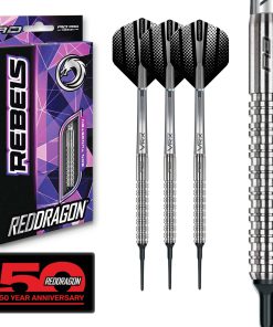 Juego de Dardos de Punta Suave RED DRAGON Rebel 18g Barrel