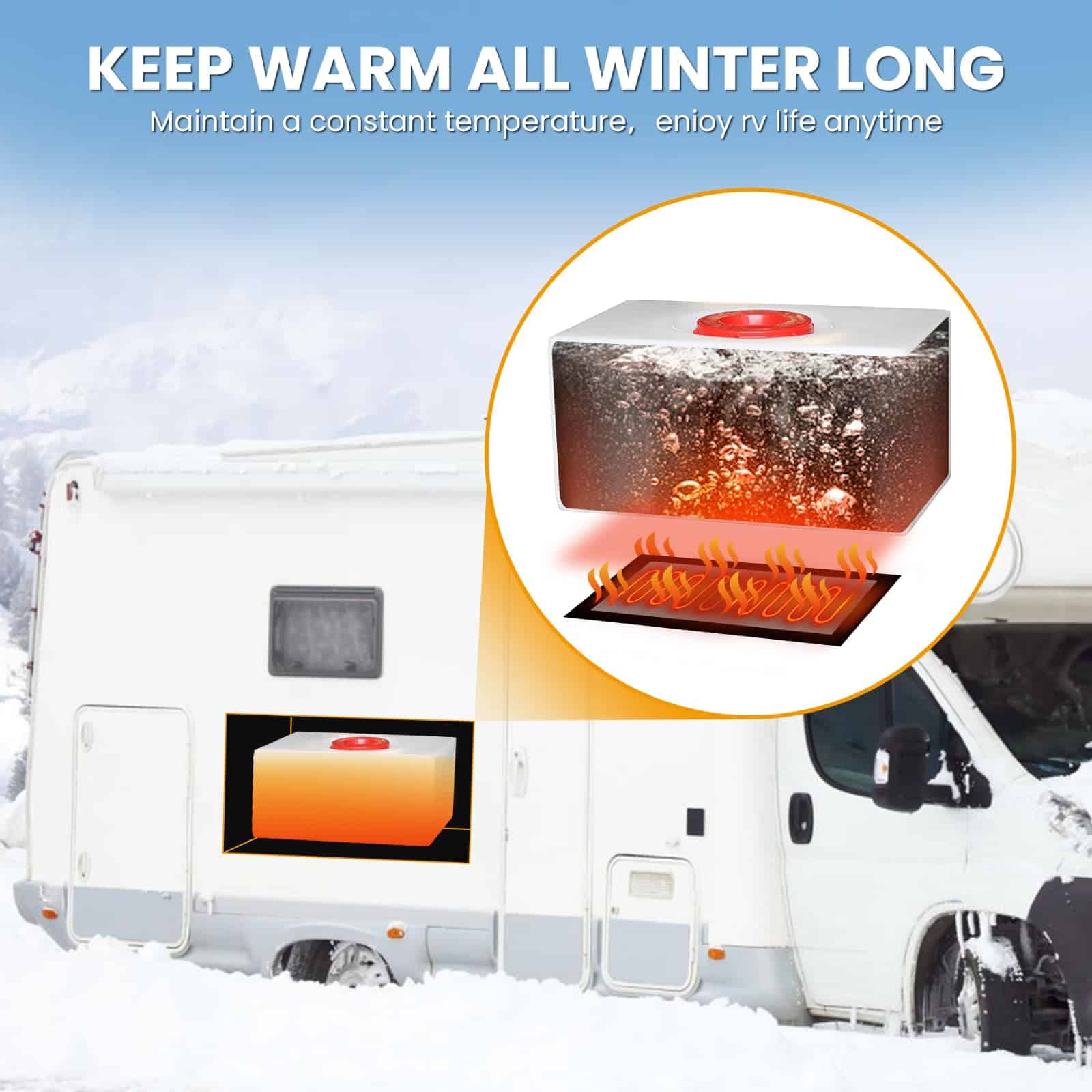 2 Pack vattceel RV Tank Heater Pad, con Calentador de - Imagen 4