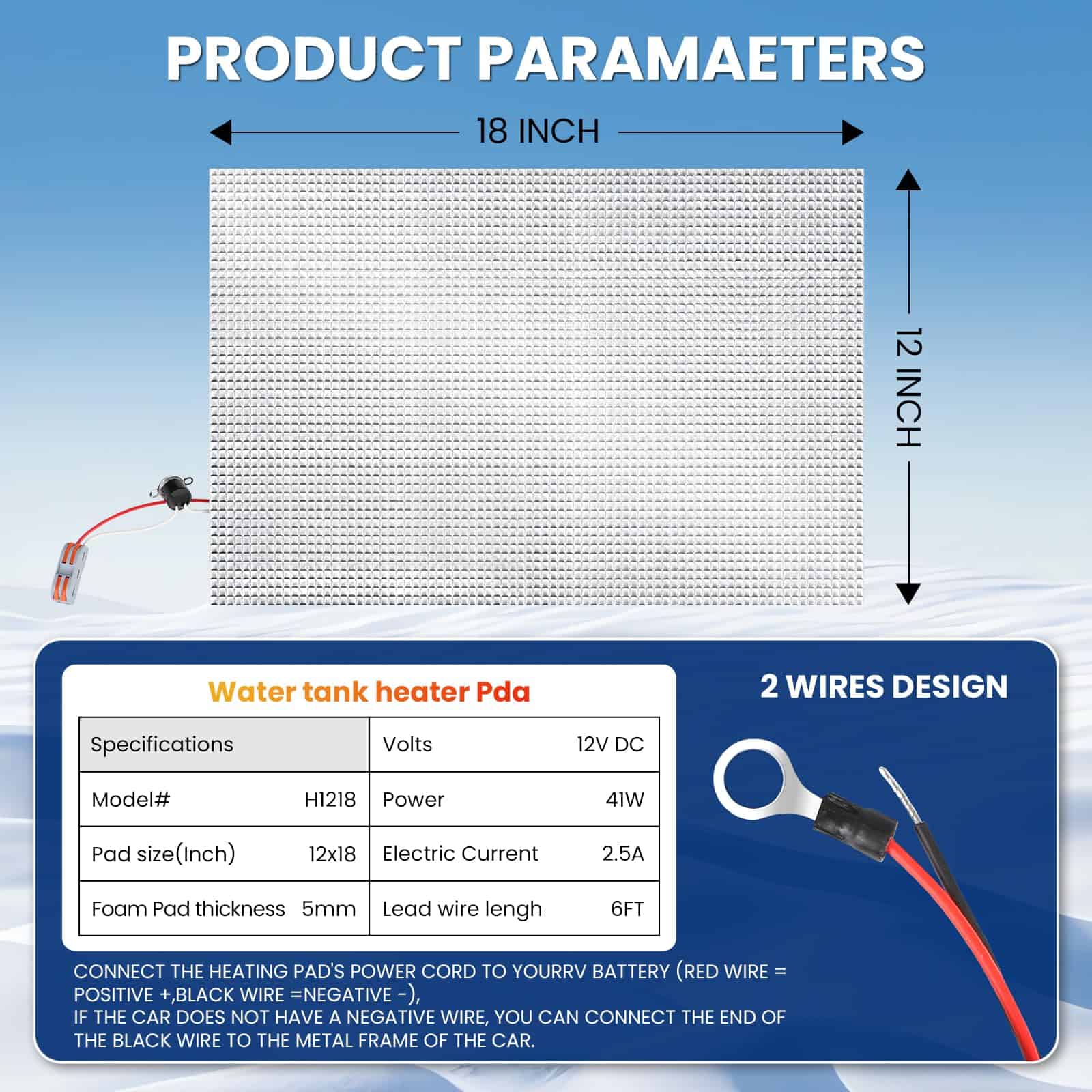 2 Pack vattceel RV Tank Heater Pad, con Calentador de - Imagen 3