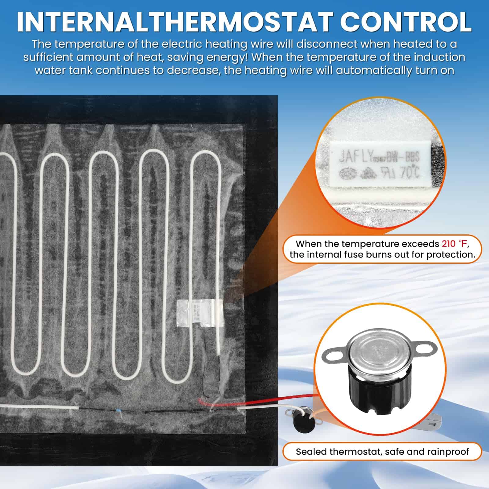 2 Pack vattceel RV Tank Heater Pad, con Calentador de - Imagen 7