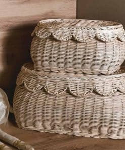 Set de 2 Canastas Scalloped CAALMA - Canasta de Mimbre -
