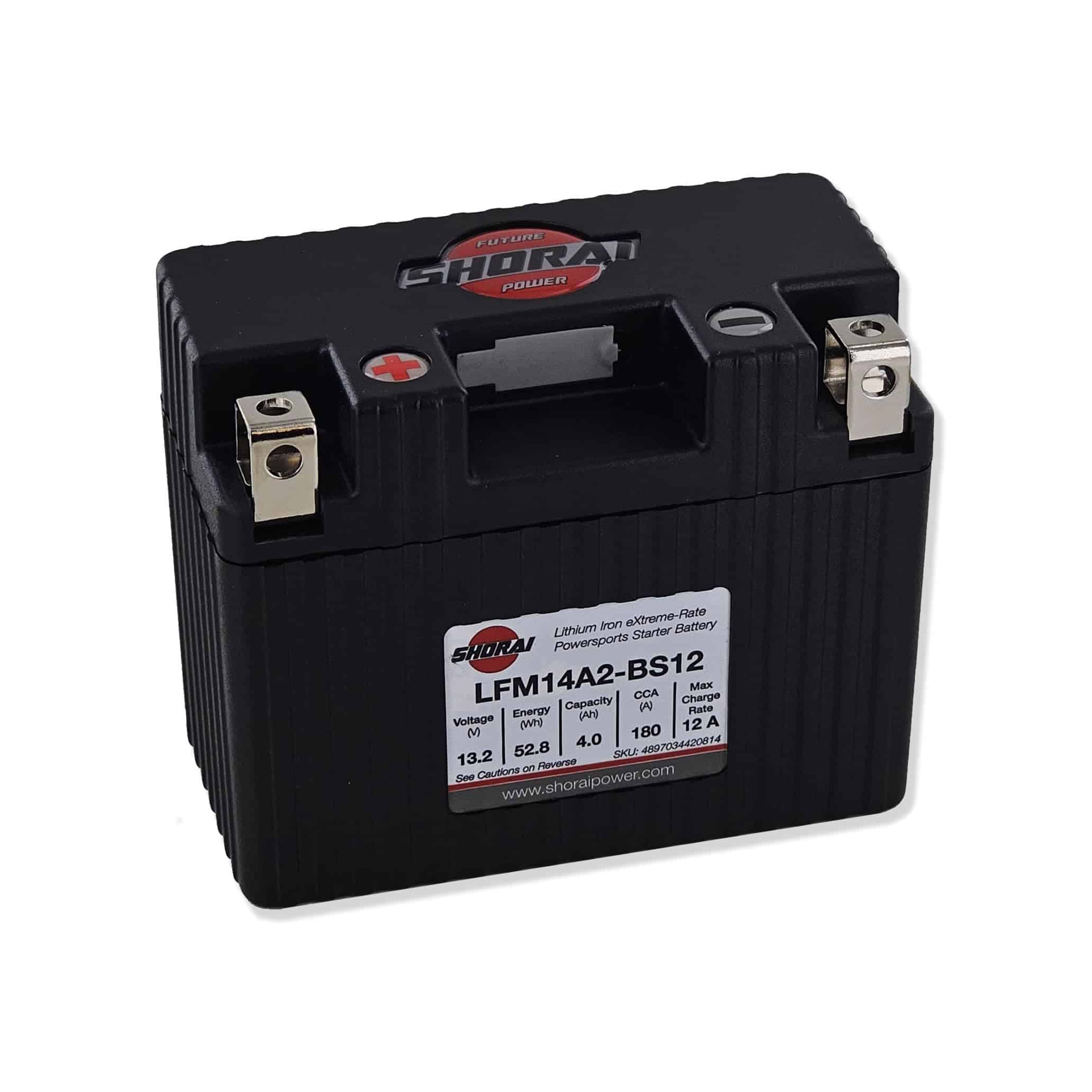 Batería de litio-hierro Shorai LFM con BMS, LFM14A2-BS12,