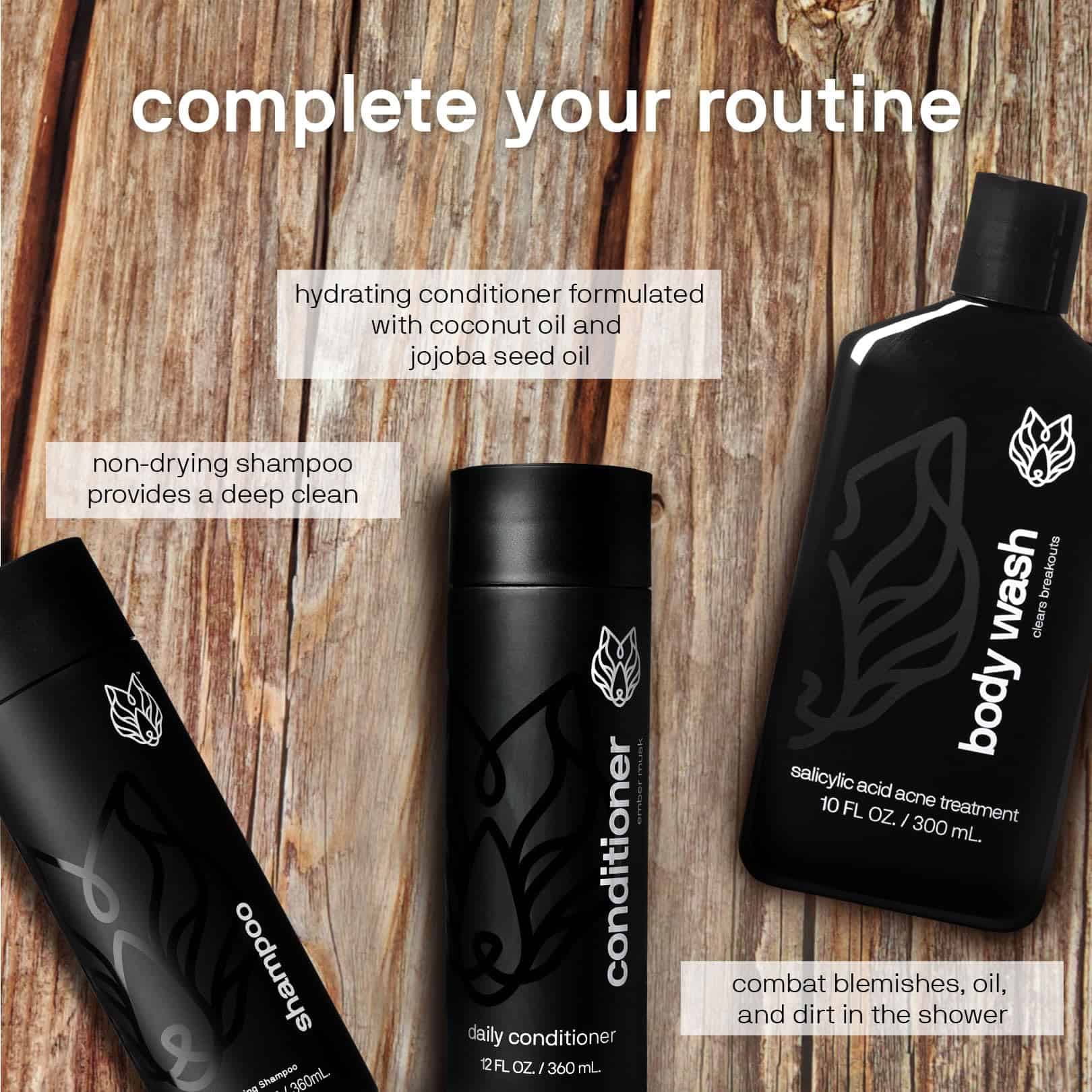 Kit de 3-Pack de Gel de Baño Hidratante Black Wolf & - Imagen 8