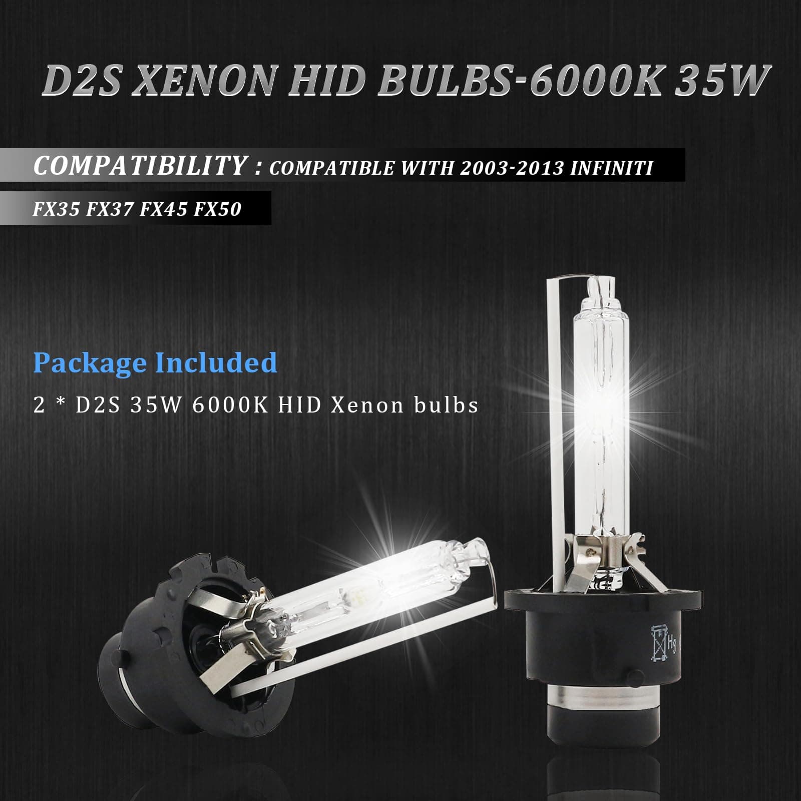 Bombillas de faros HID de xenón D2S 6000K blanco frío 35W - Imagen 3