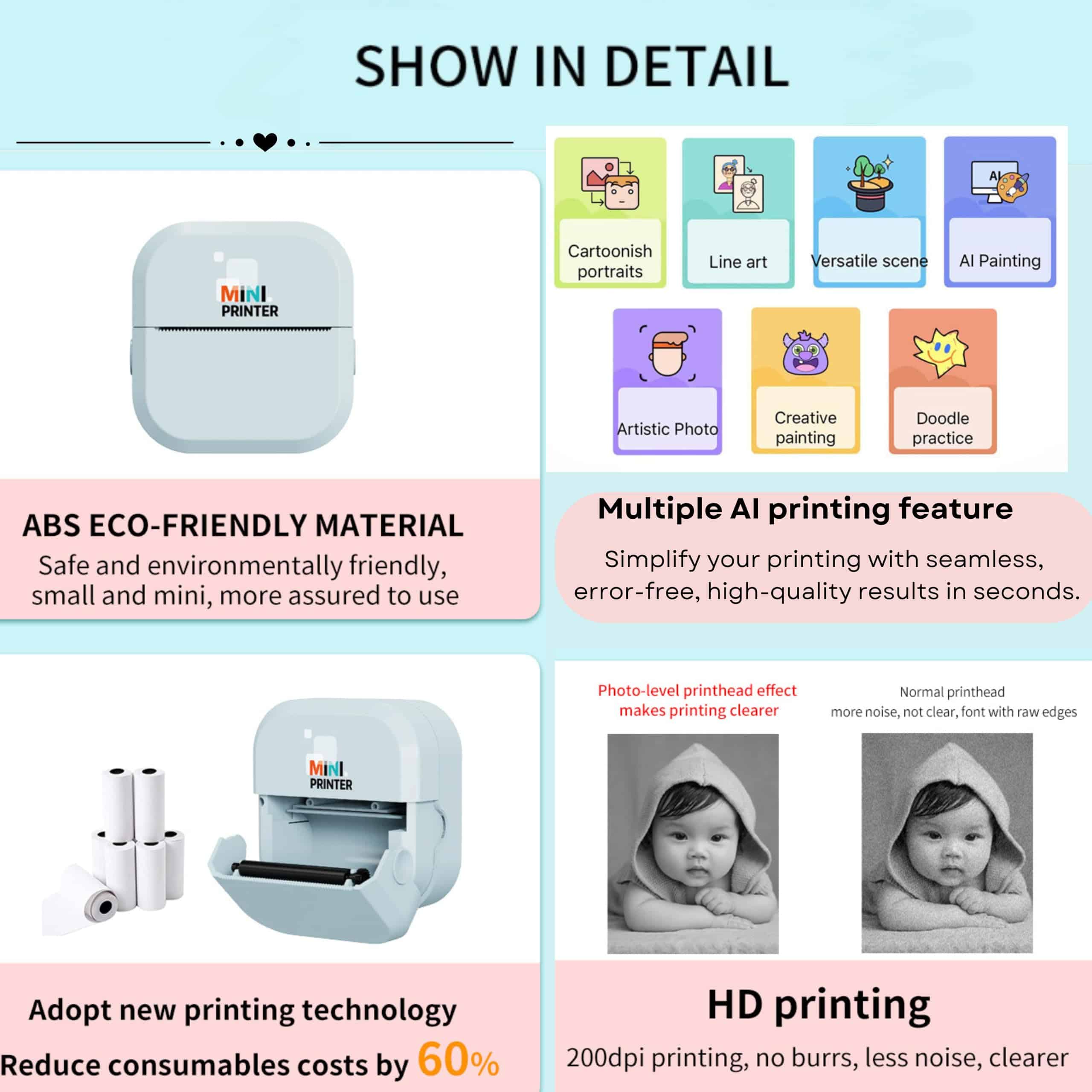 Mini Impresora Térmica Apexhap, Mini Impresora de - Imagen 8