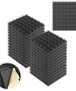 Fansch 24 piezas Paneles de Espuma Acústica Piramidales con