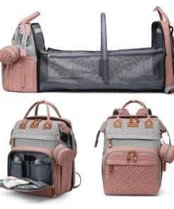 Bolsa de pañales Jeryswet con estación de cambio, mochila