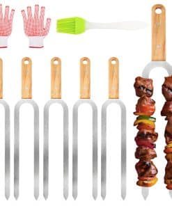Brochetas para Asar Anyuecoco, 6 Piezas - 17 Pulgadas Doble