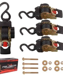Porotmotor 4 Pack Bolt-On Retractable Ratchet Straps (1"